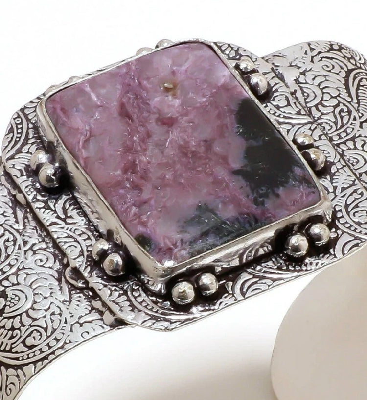 Russian Charoite Gemstone Cuff Bracelet