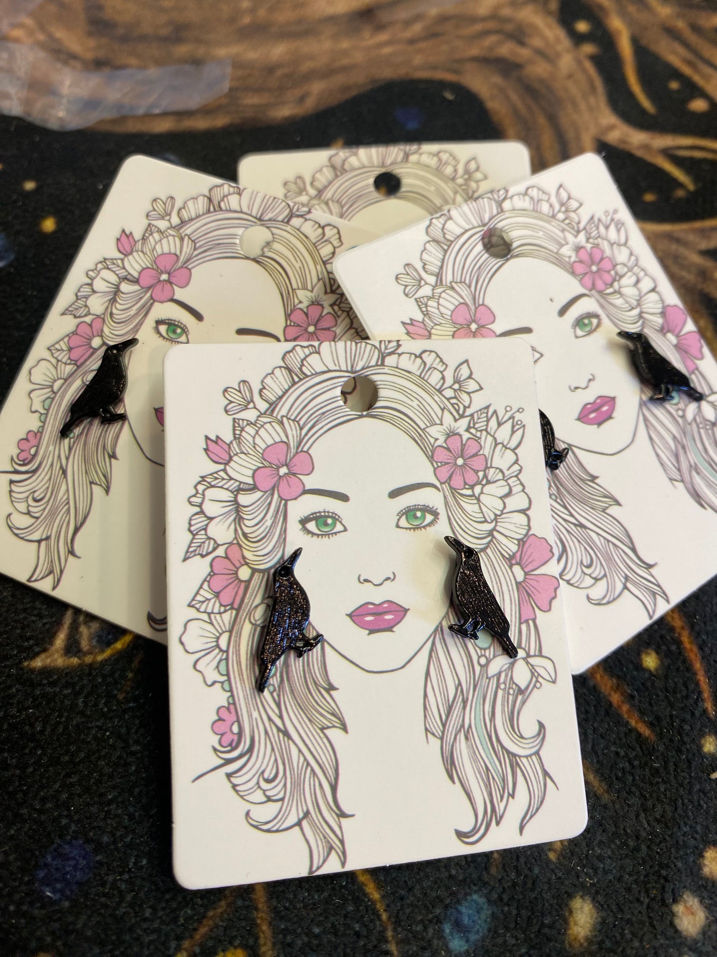 Crow Post Earrings
