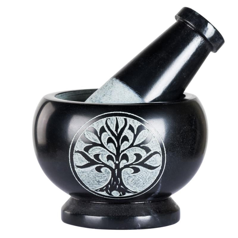 Stone Tree Of Life Mortar and Pestle