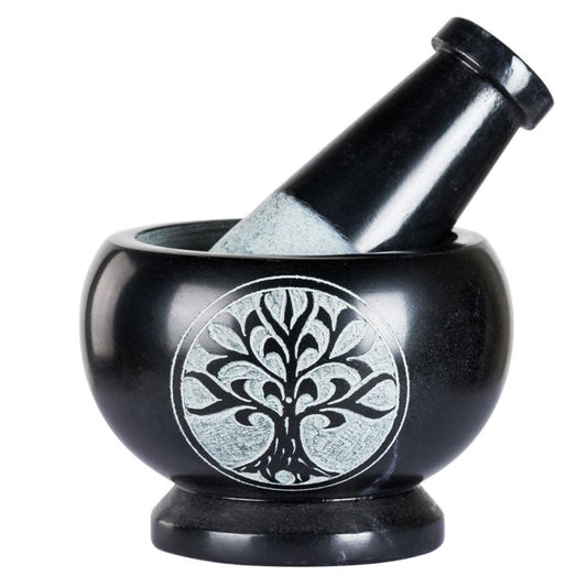 Stone Tree Of Life Mortar and Pestle