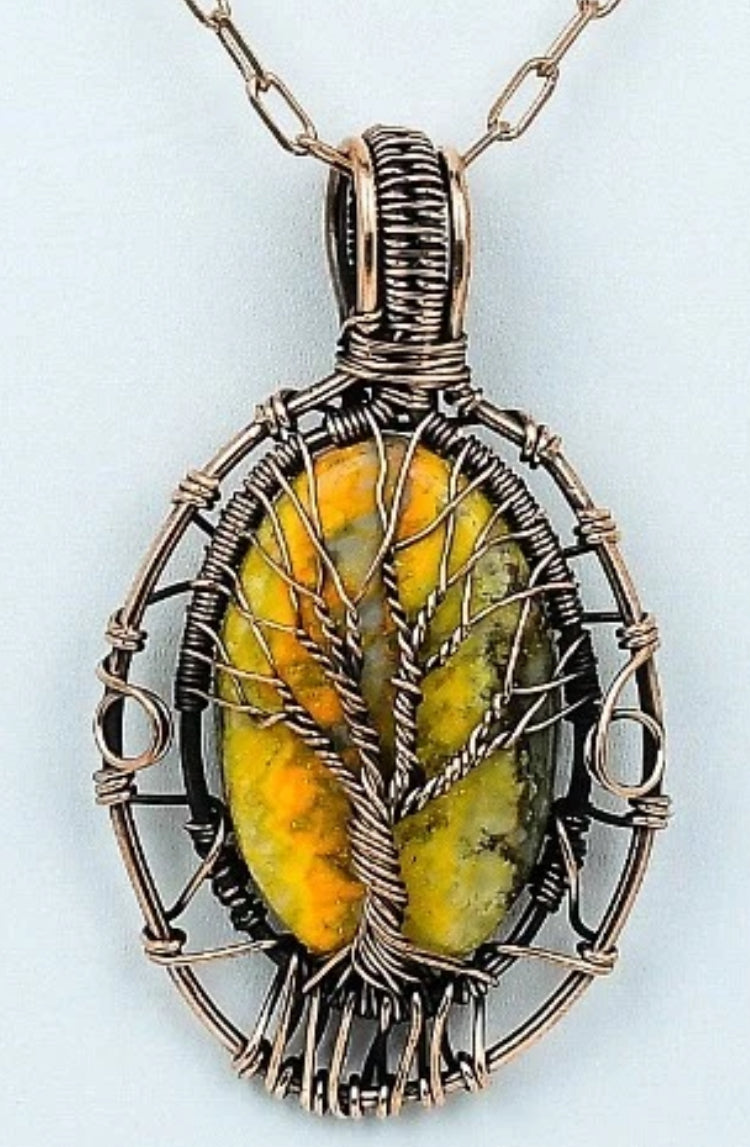 Bumblebee Jasper Tree Of Life Pendant