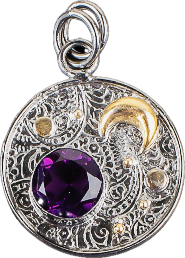 Sterling Silver Jewelry African Amethyst Pendant