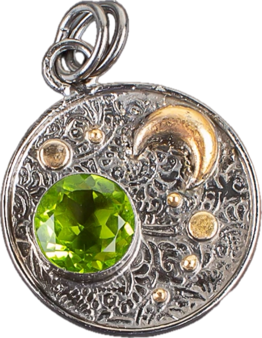 Handmade Sterling Silver Peridot Pendant