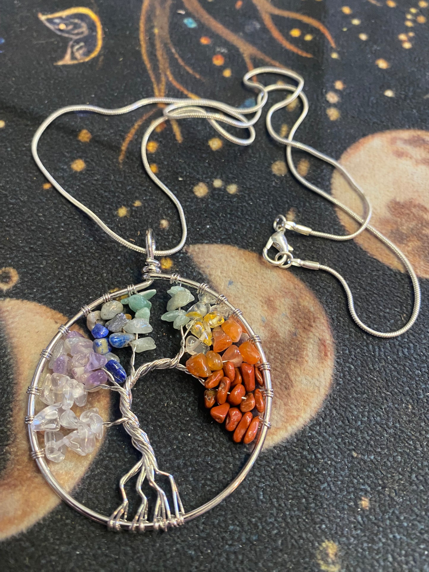 Sterling Silver Chakra Stone Pendant