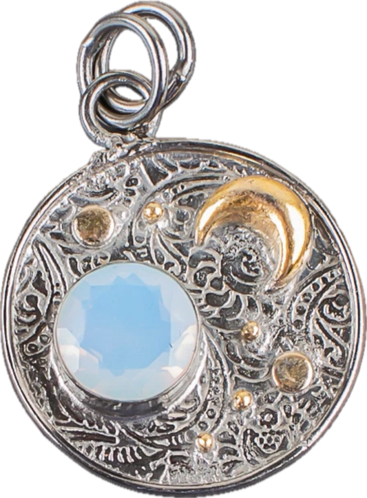Handmade Sterling Silver Milky Opal Pendant