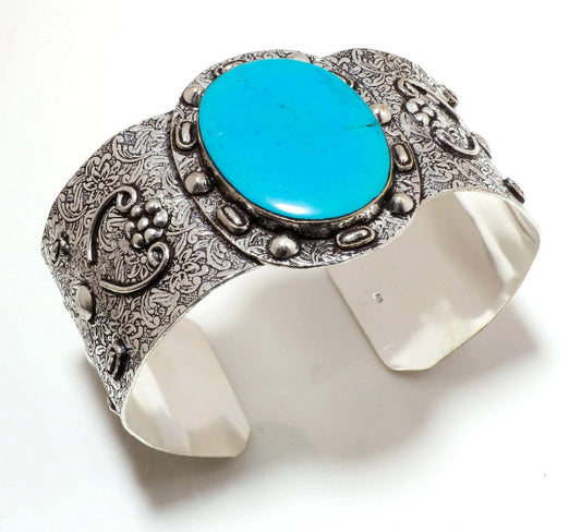 Sterling Silver Sleeping Beauty Turquoise Cuff Bracelet