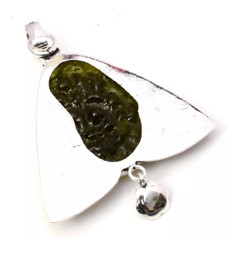 Moldavite Gemstone Sterling Silver Handmade pendant