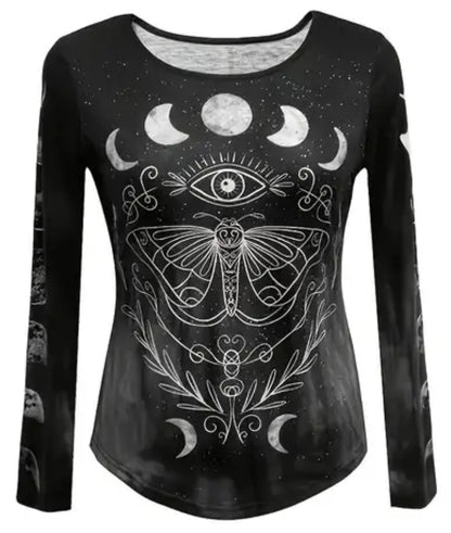 Long Sleeved Lunar Phases Shirt