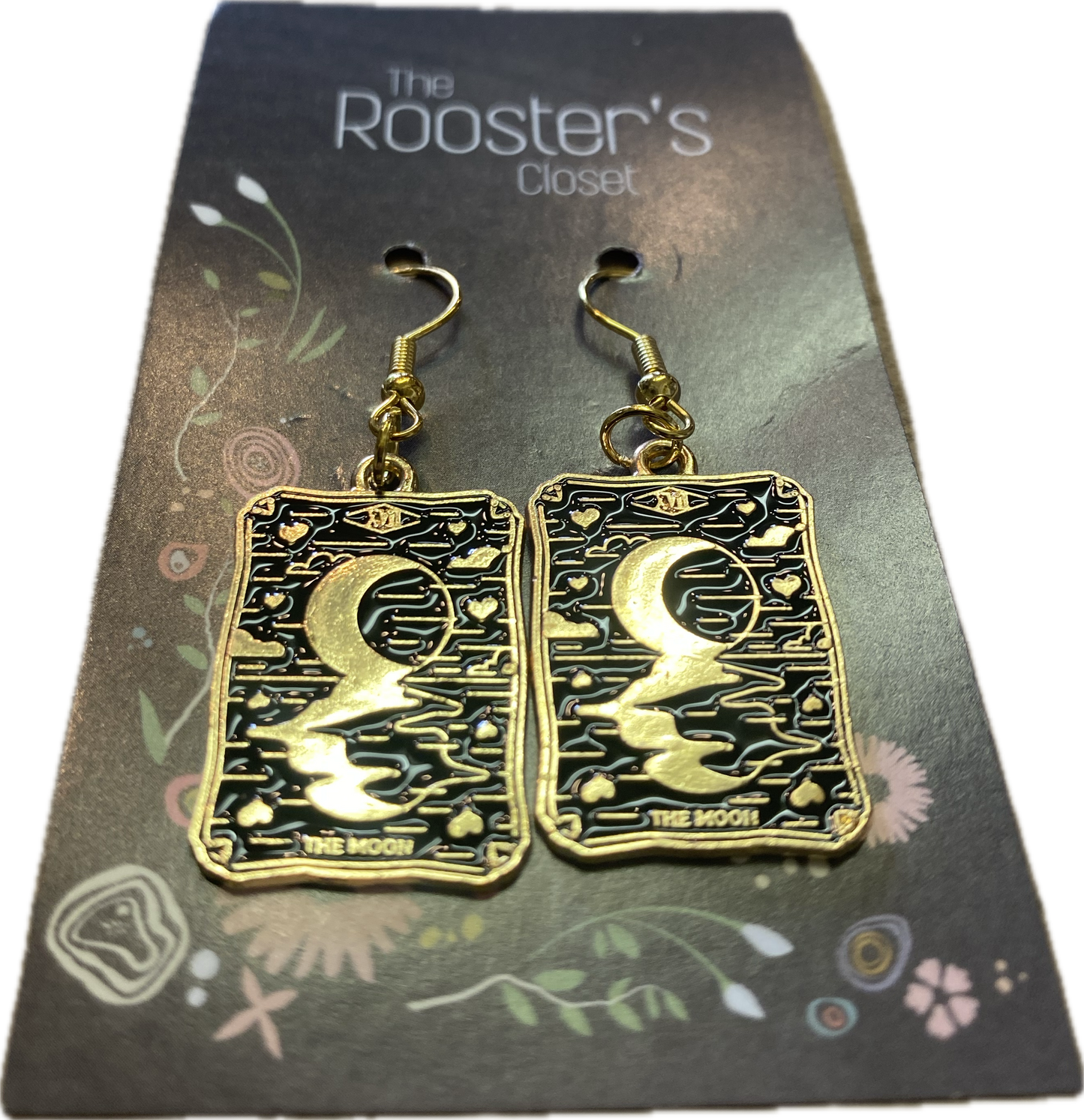 The Moon Tarot Card Dangle Earrings