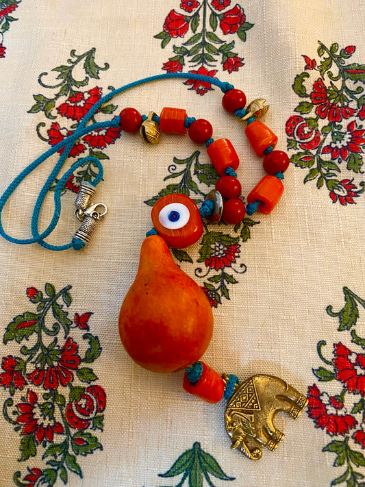 Evil Eye Wooden Beaded Necklace Gourd Necklace