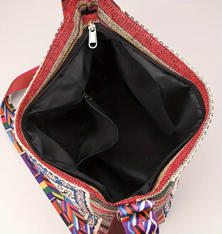 Embroidered Elephant Crossbody Bag