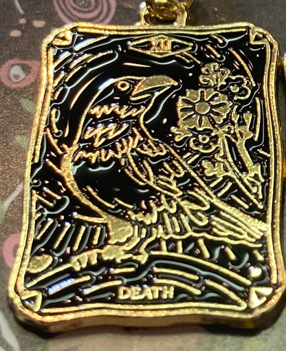 Crow Death Tarot Card Earrings
