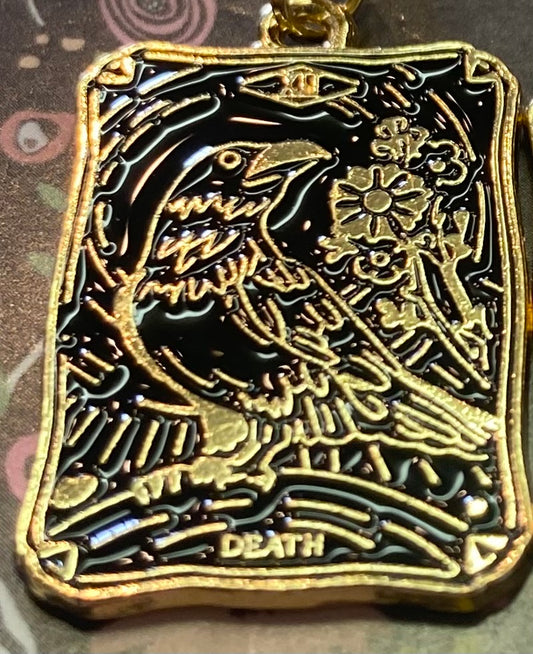 Crow Death Tarot Card Earrings