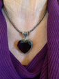 Amethyst Gemstone Handmade Sterling Love Heart Cut Pendant