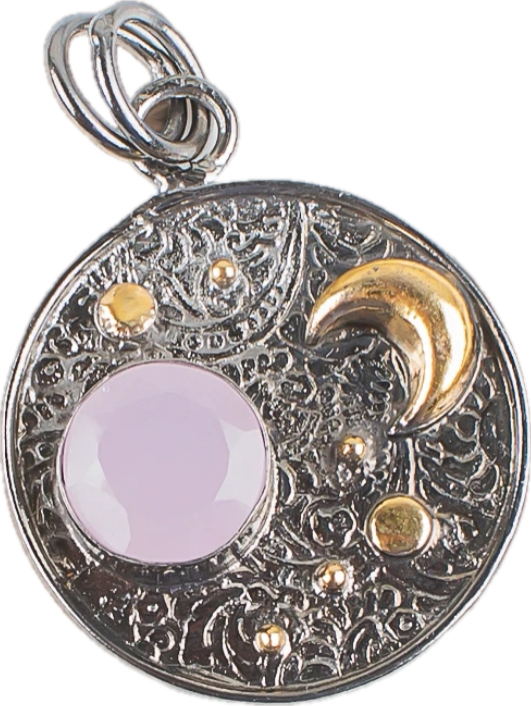 Sterling Silver Pendant Rose Chalcedony