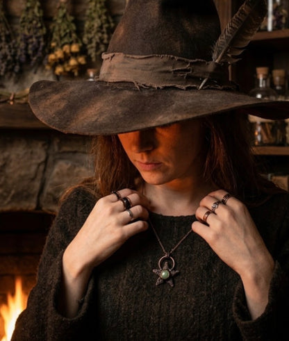 The Earth & Star Pendant: Spun Copper Pentagram Necklace