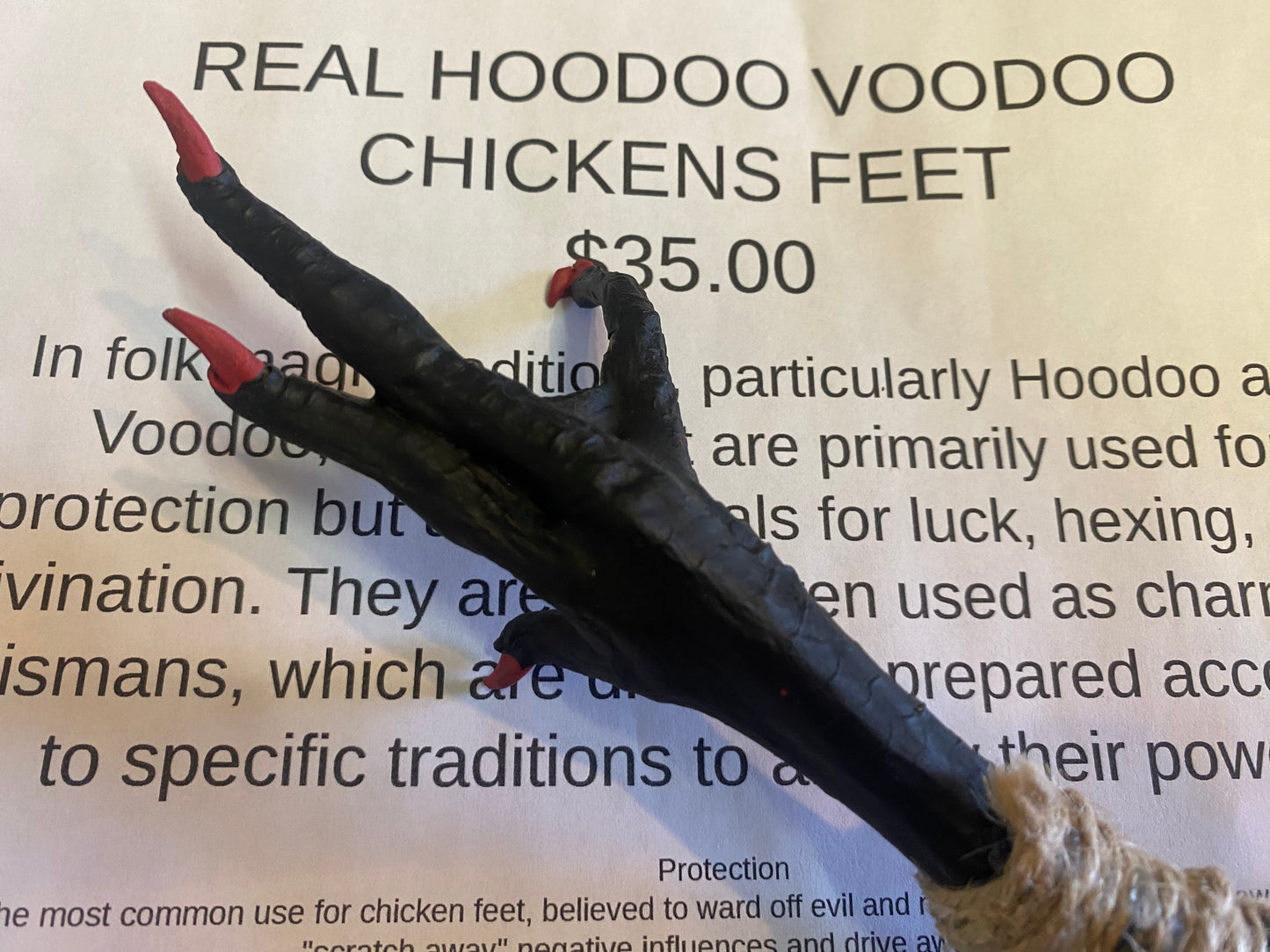 Real Authentic Hoodoo Voodoo Chicken Foot