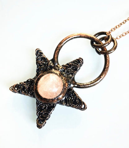 The Earth & Star Pendant: Spun Copper Pentagram Necklace
