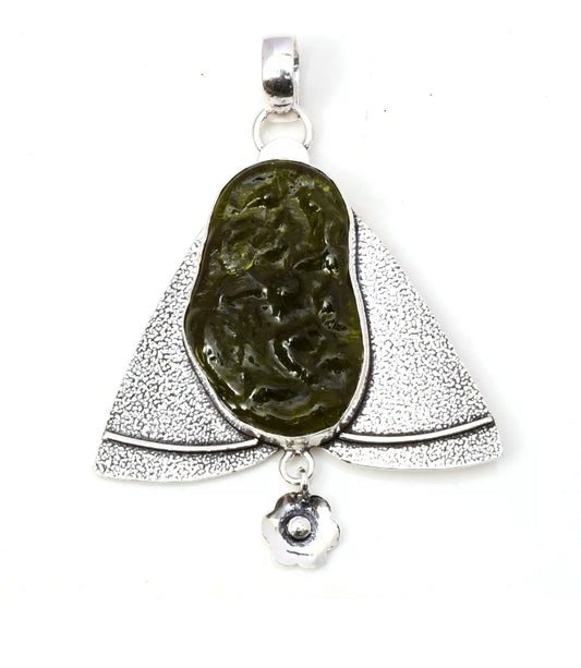 Moldavite Gemstone Sterling Silver Handmade pendant