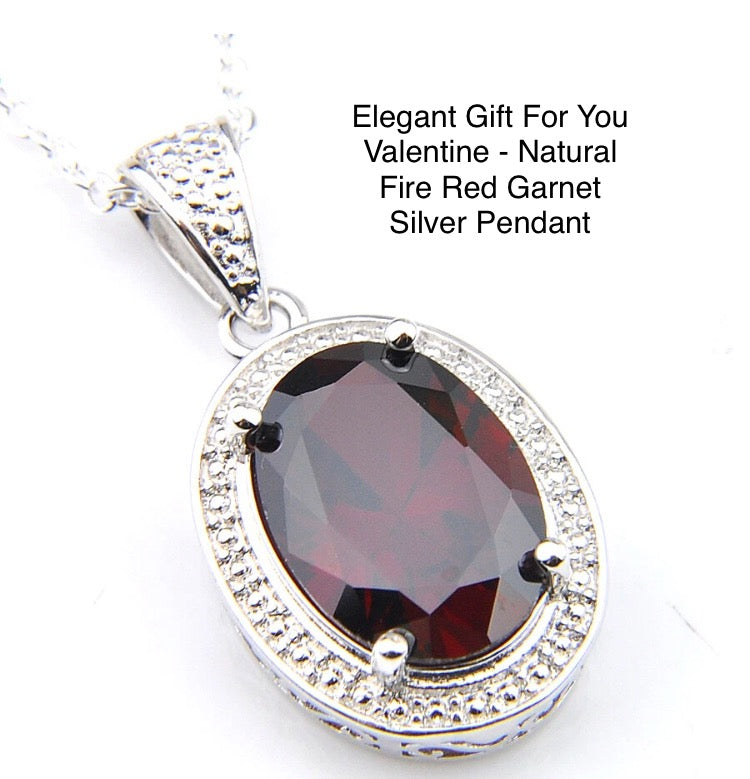 Natural Fire Garnet Pendant