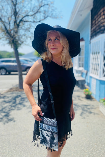 Gothic Black Straw Sunhat