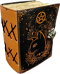 Celtic Cat Leather Grimoire: Handmade Vintage Spell Book of Shadows
