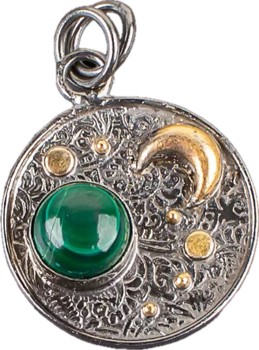 Sterling Silver Pendant Malachite