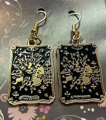 The Lovers Tarot Card Dangle Earrings