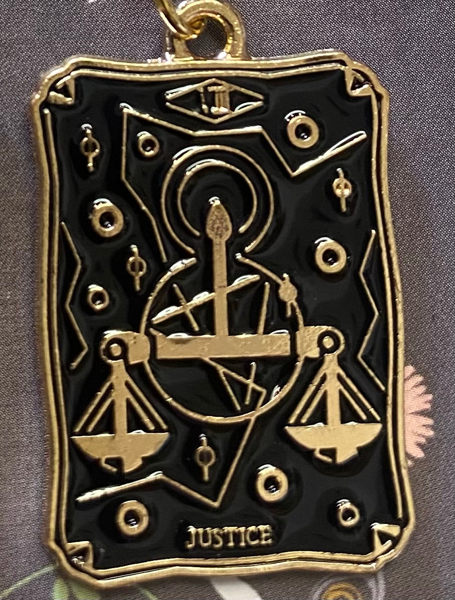 Justice Tarot Card Dangle Earrings