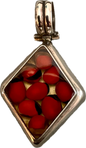 Sterling Silver Protection Peruvian Huayruro Seeds Pendant