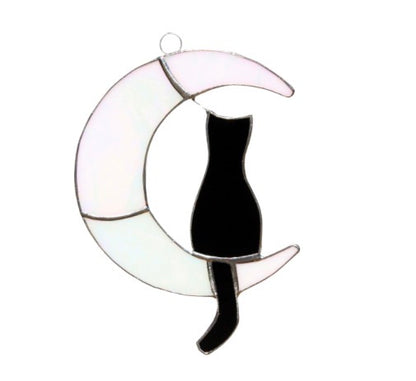 Half Moon Kitty Stained Glass