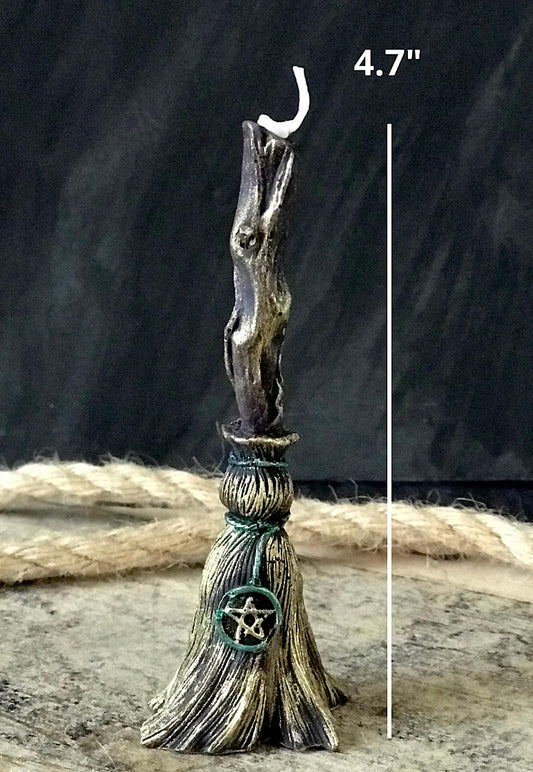 Broom Protection Cleansing Spell Candle