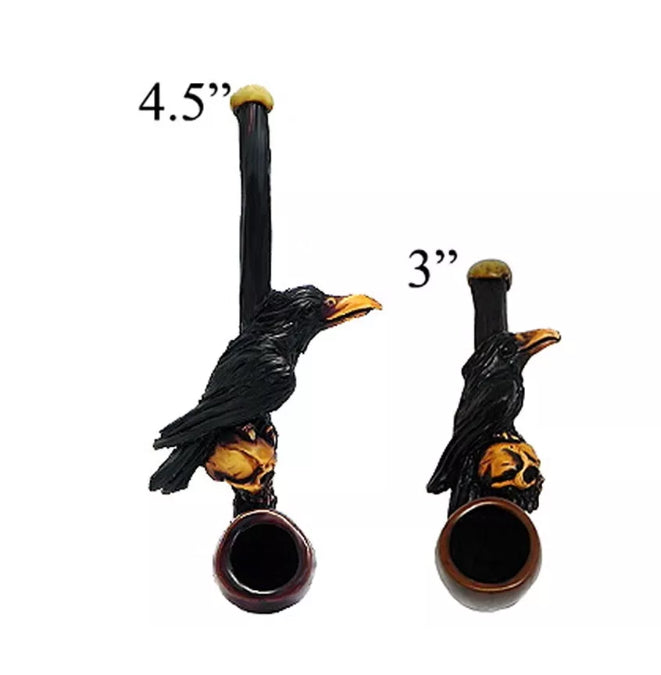 Crow and Skull Ceremonial Pipe