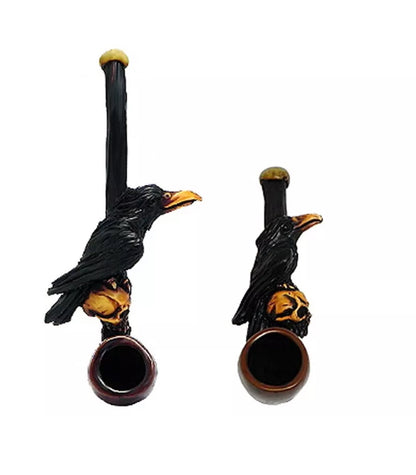 Crow and Skull Ceremonial Pipe