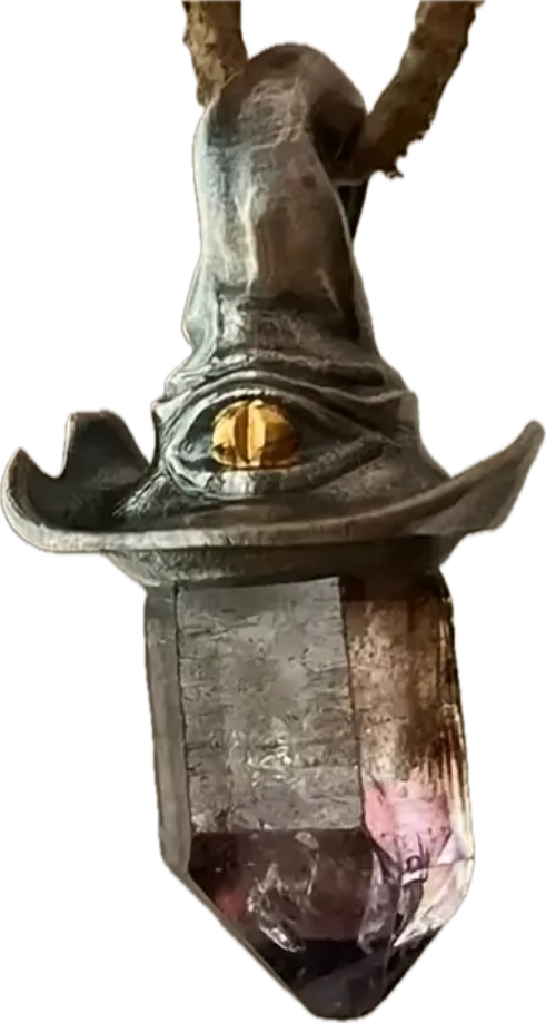 Witch Hat Amethyst Pendant