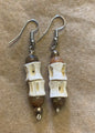 Fish Vertebrae and Autumn Jasper Dangle Earrings