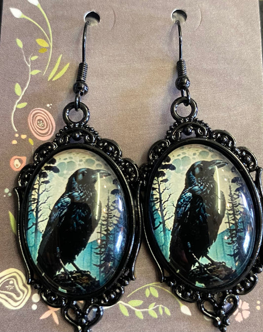 Crow Drop Earrings